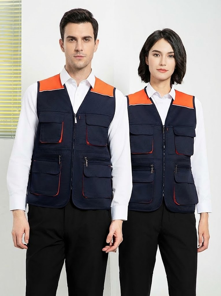 Color-blocked mesh vest