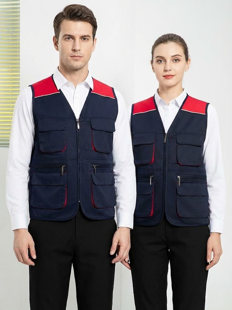 Color-blocked mesh vest