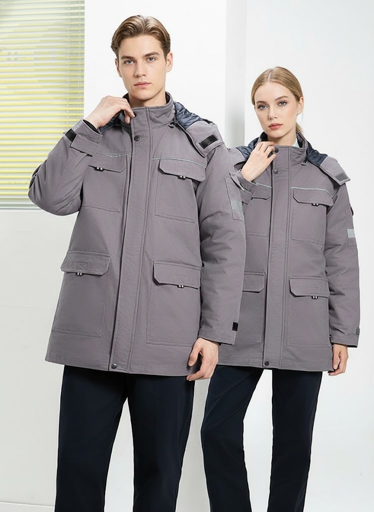 Pure cotton jacket with reflective strips