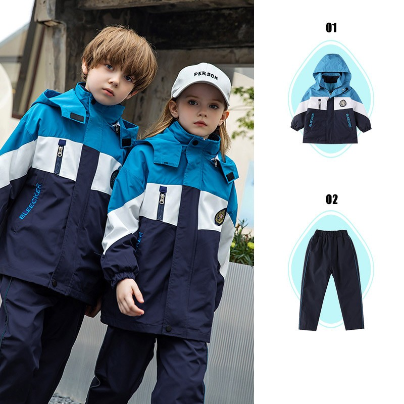Waterproof school uniform fleece jacket and matching uniform set (customizable)