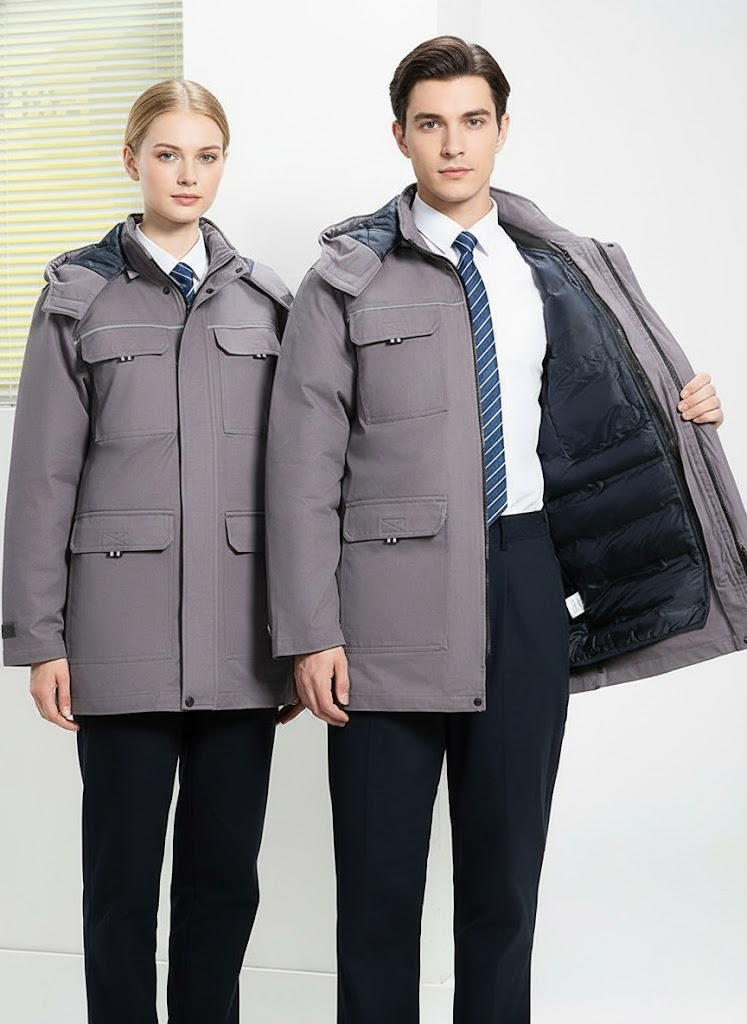 Pure cotton jacket with reflective strips