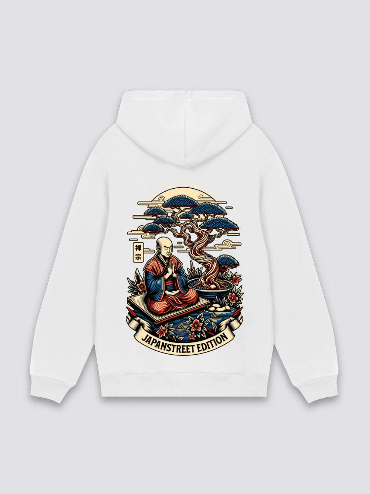 Hoodie with Japanese Print - プリント