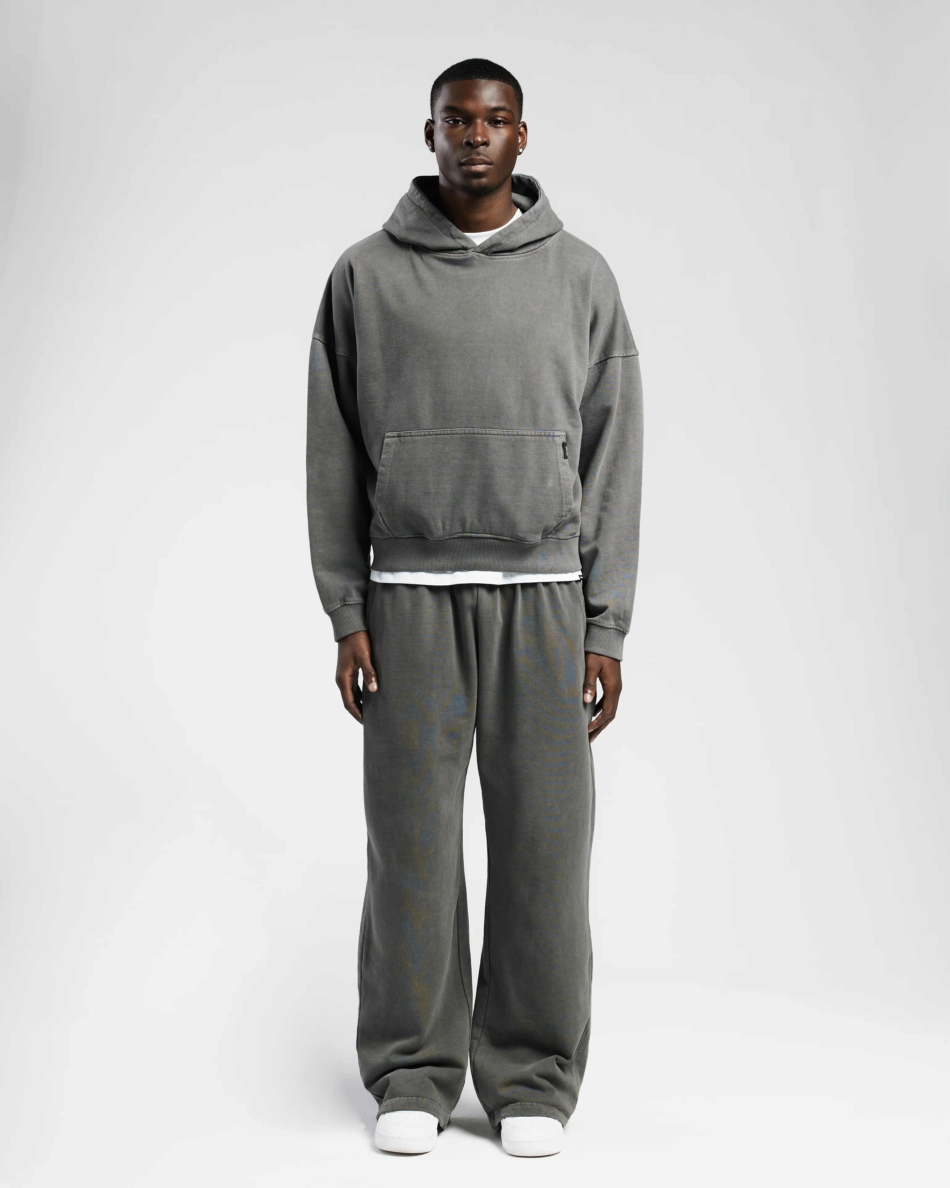 Drop Shoulder Hoodie - Vintage Grey