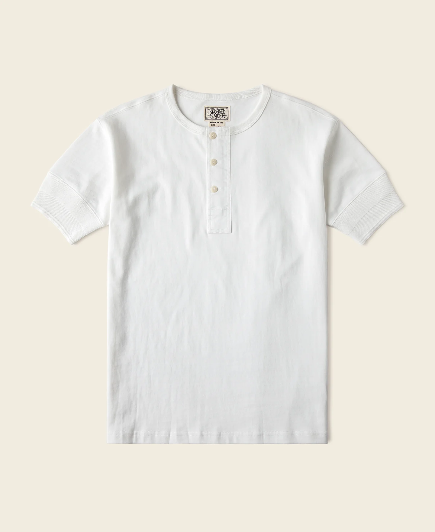 Vintage Short Sleeve Henley T-Shirt - White