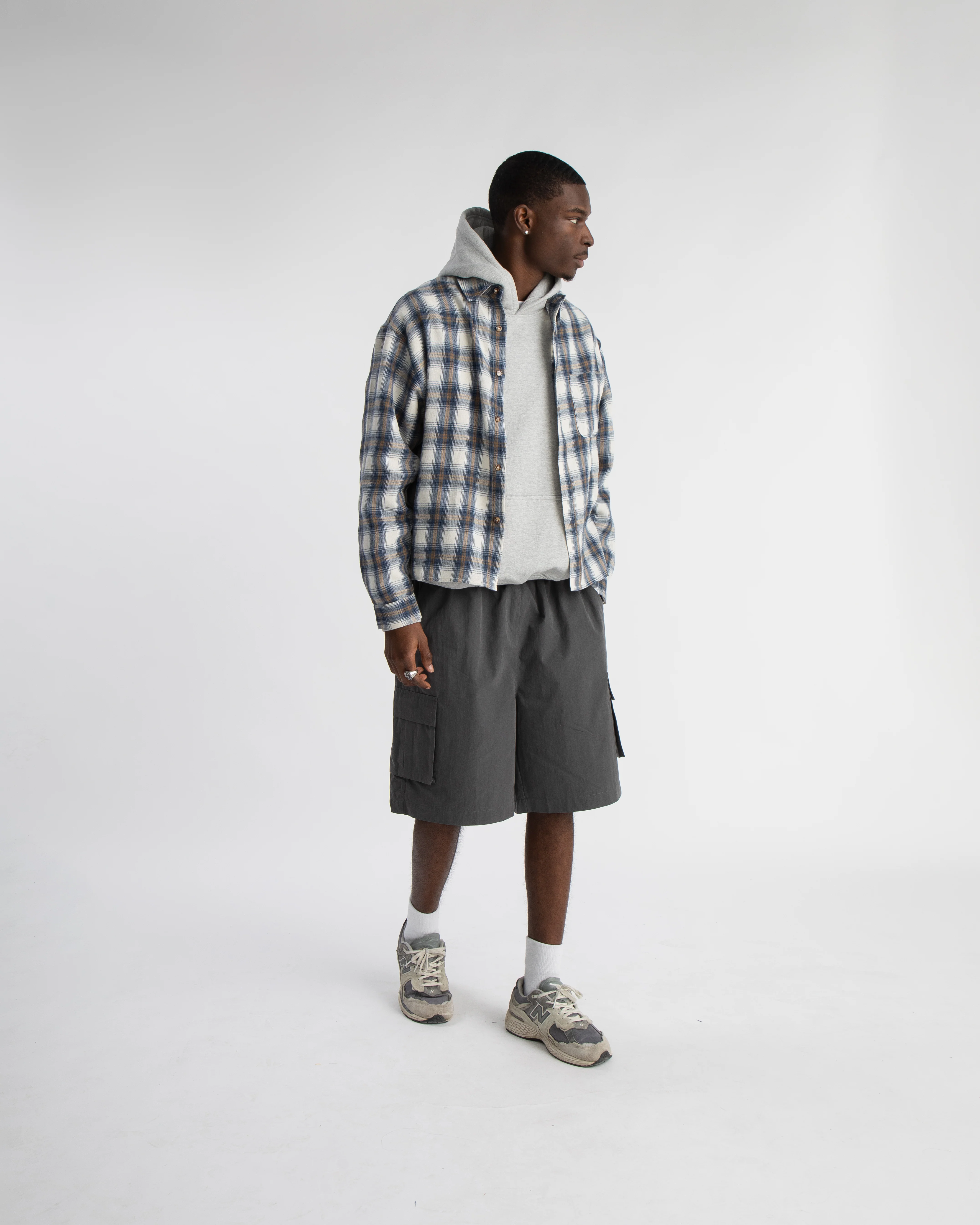 Baggy Nylon Shorts - Charcoal