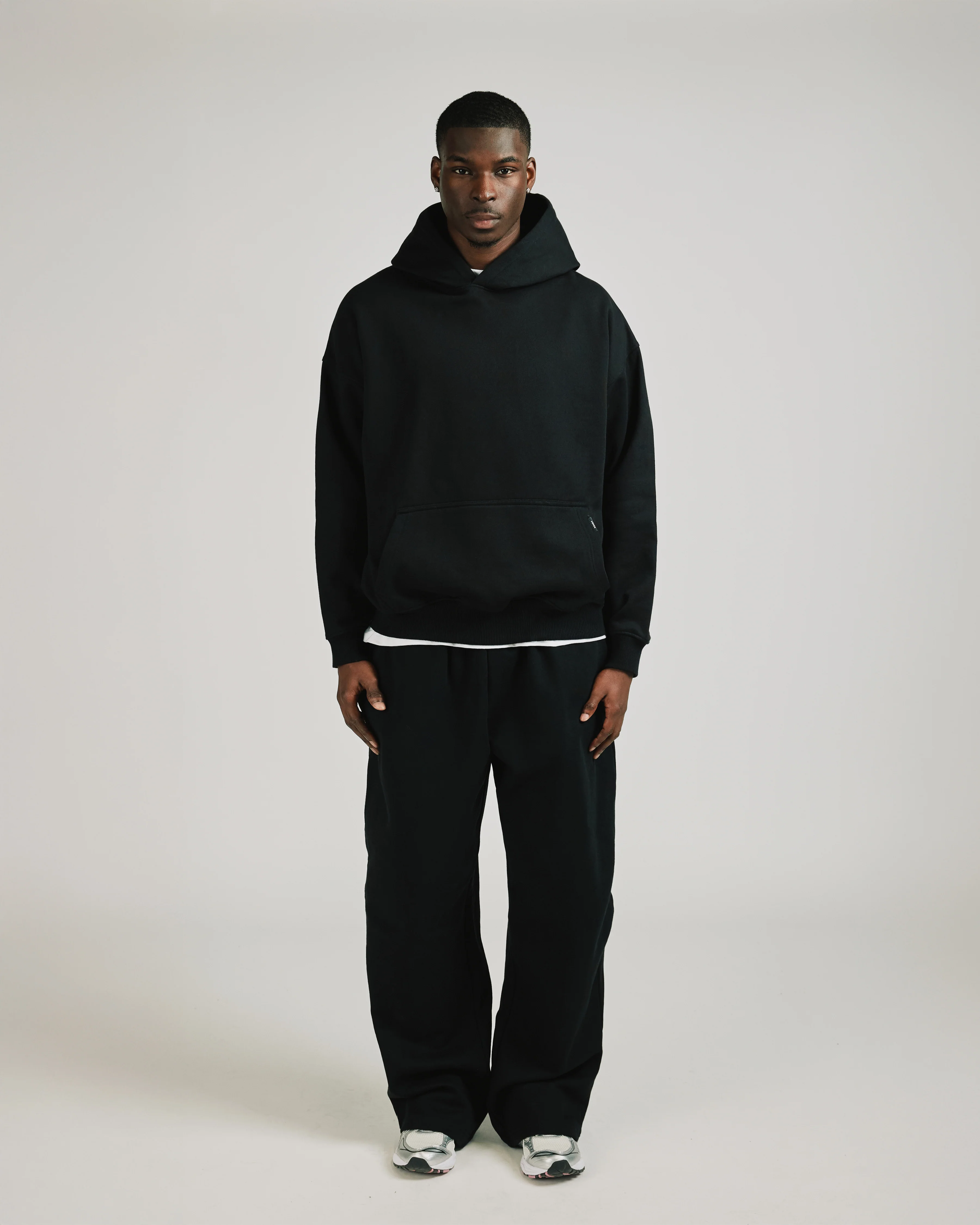 Drop Shoulder Hoodie - Black