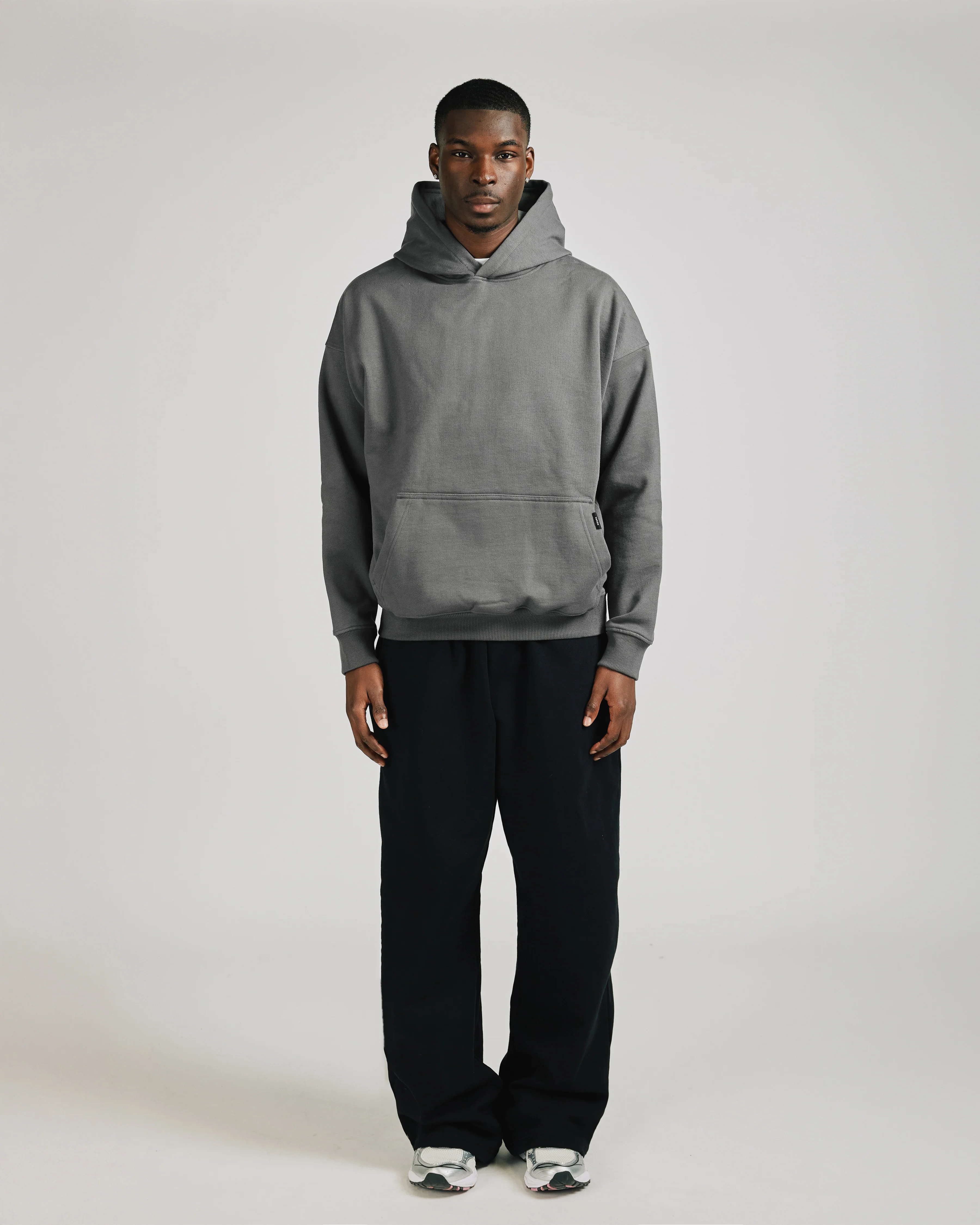 Drop Shoulder Hoodie - Charcoal