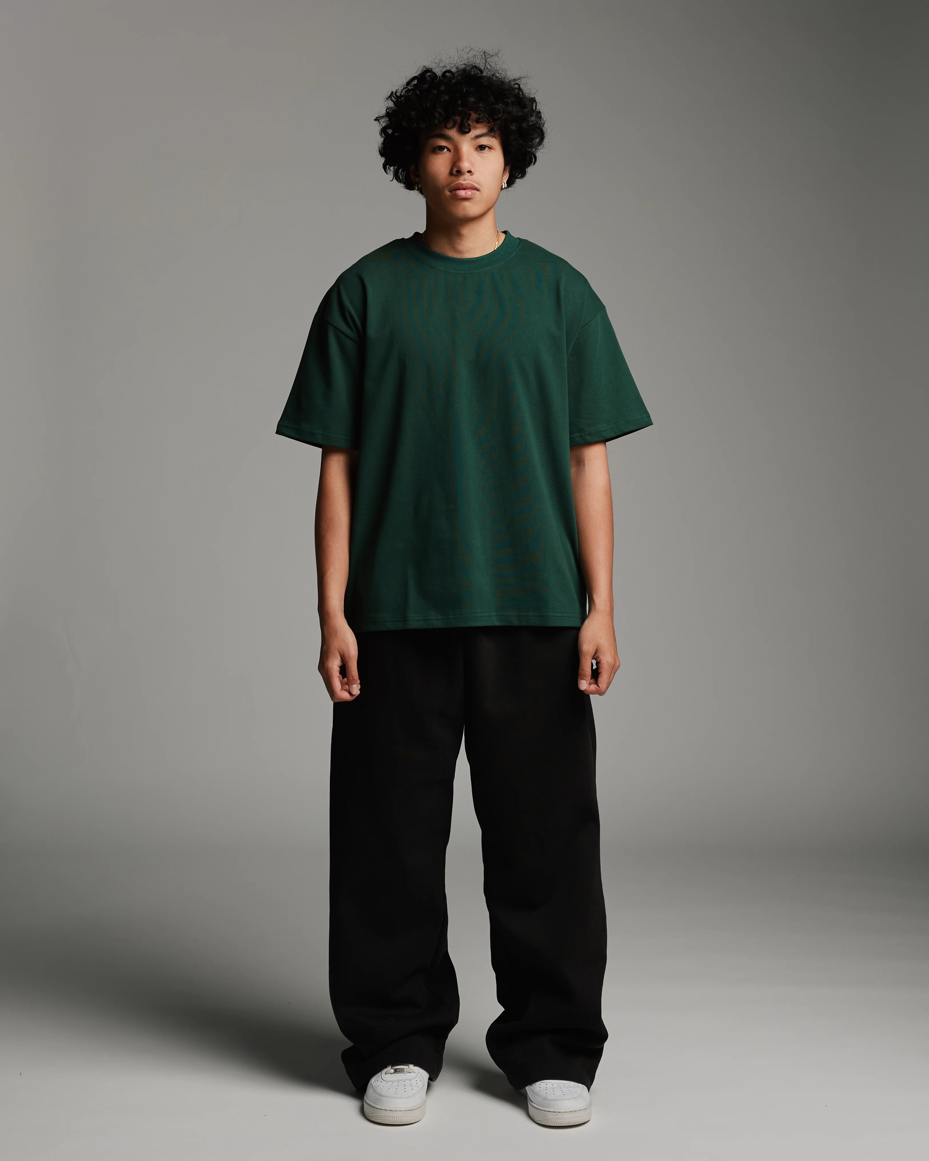 Drop Shoulder T-Shirt - Forest Green