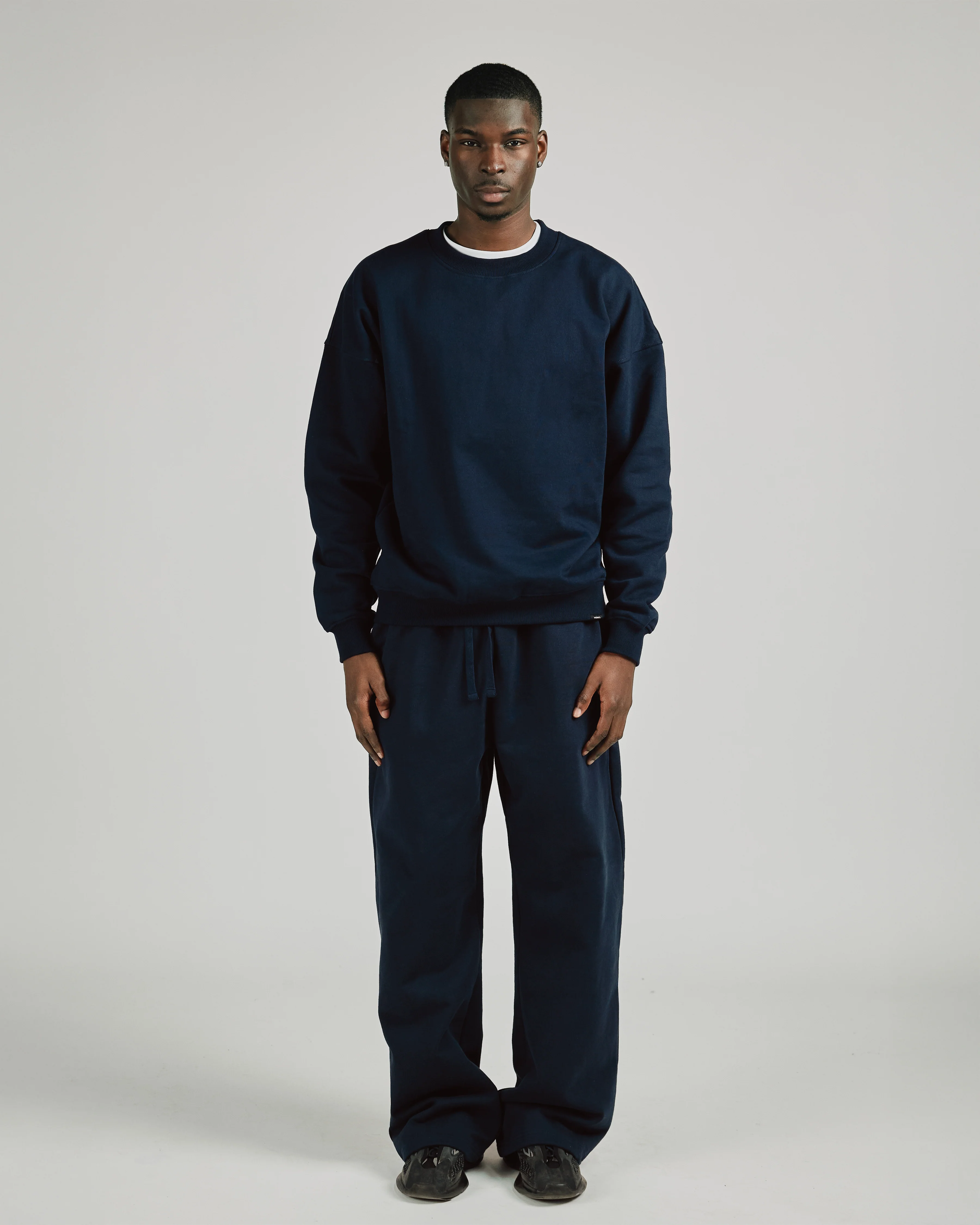 Drop Shoulder Crewneck - Navy