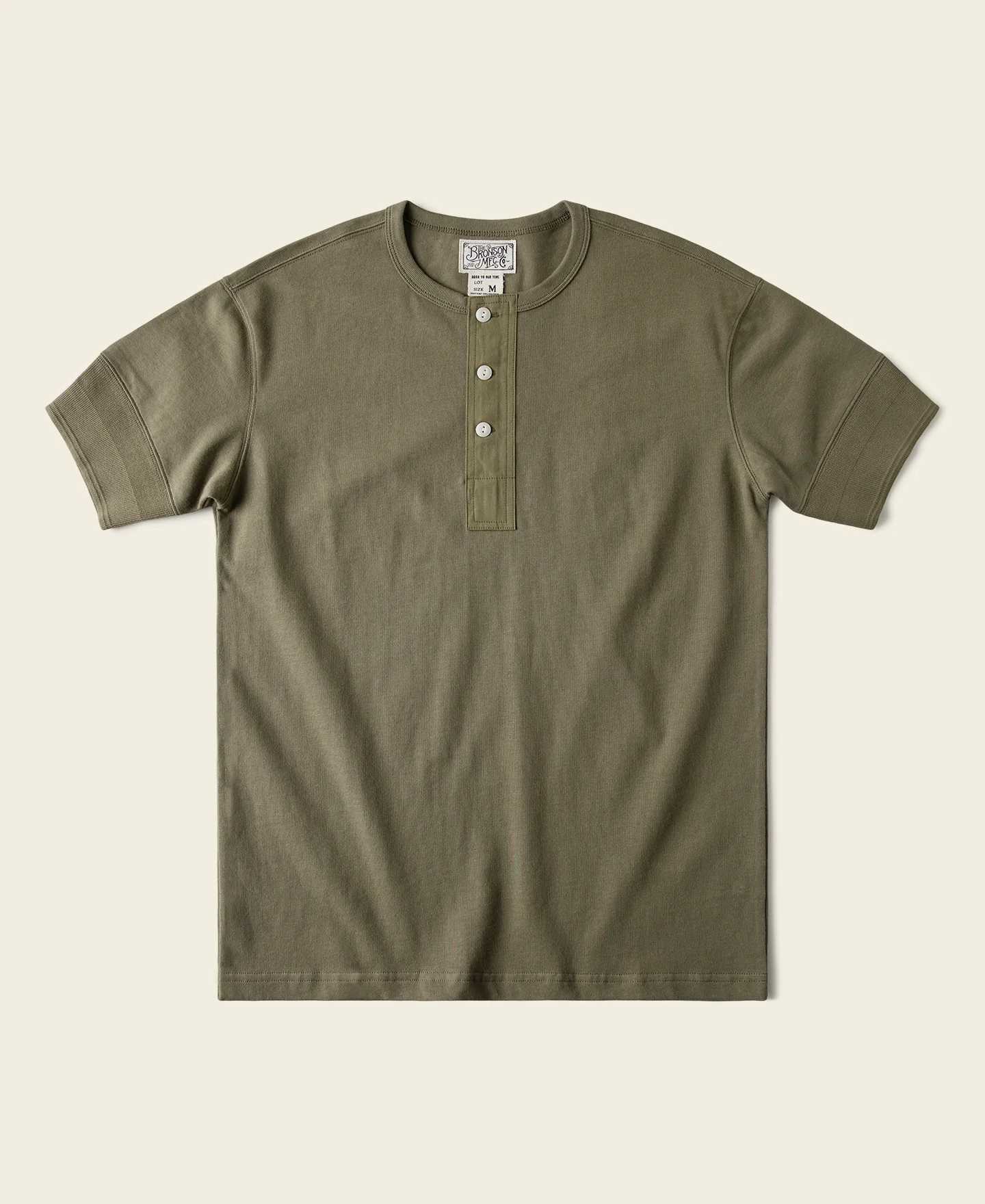 Vintage Short Sleeve Henley T-Shirt - Olive