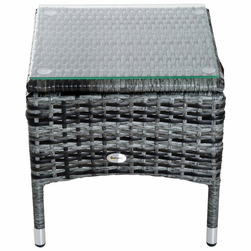 【Furniture】【BS】3 PCS Patio Wicker Chaise Lounge Chair Set, Outdoor Reclining Chair with Table & Cushion