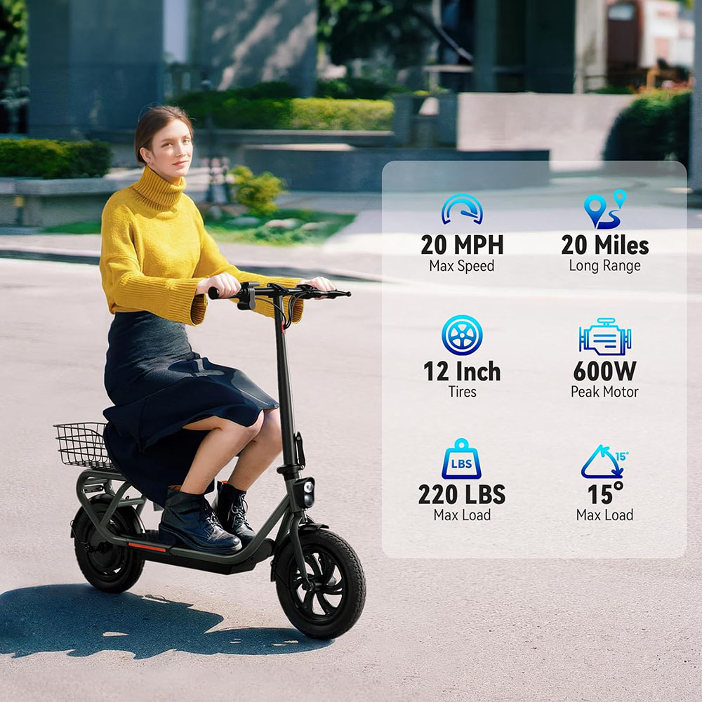 SISIGAD Electric Scooter with Seat 12