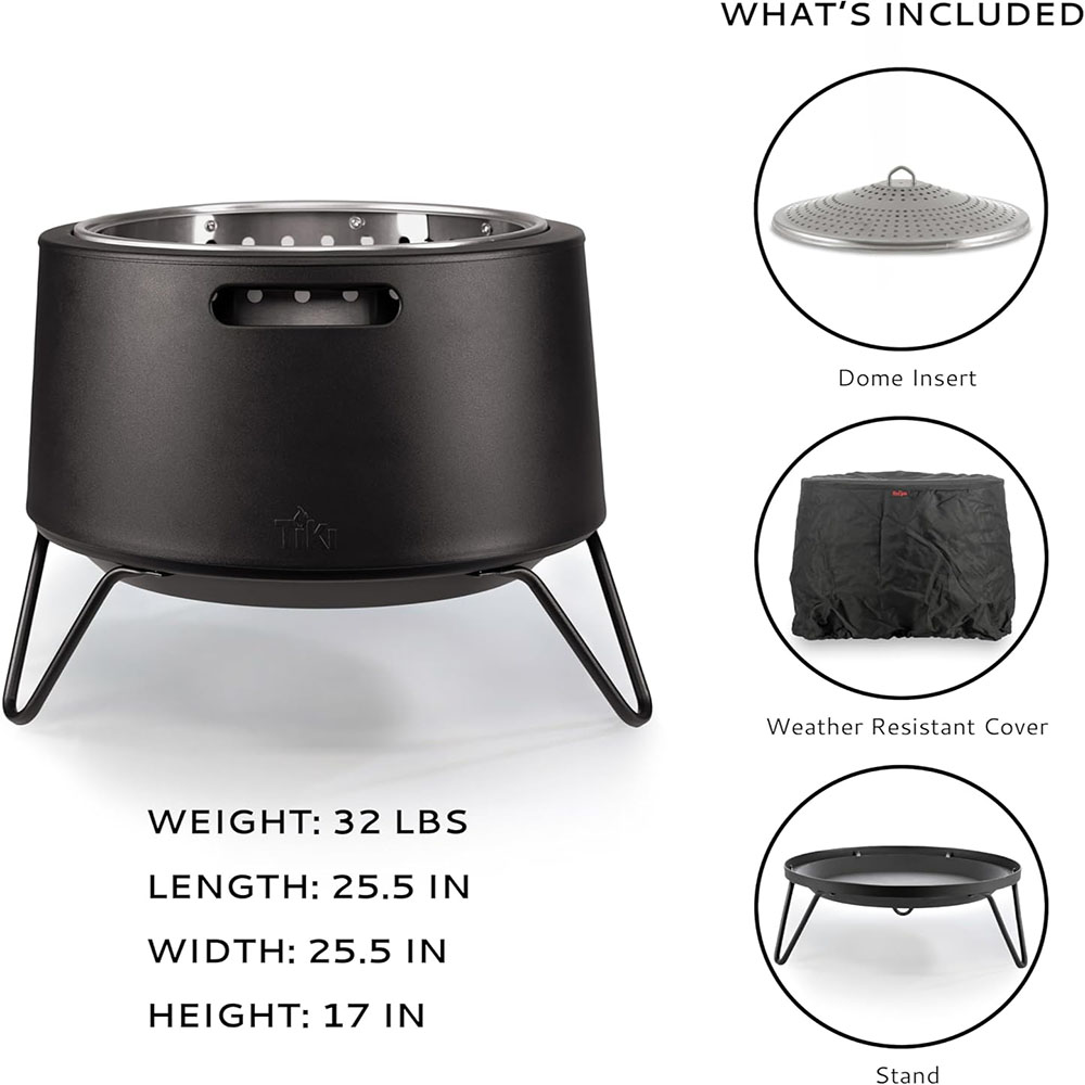 TIKI Brand Smoke Free Patio Fire Pit