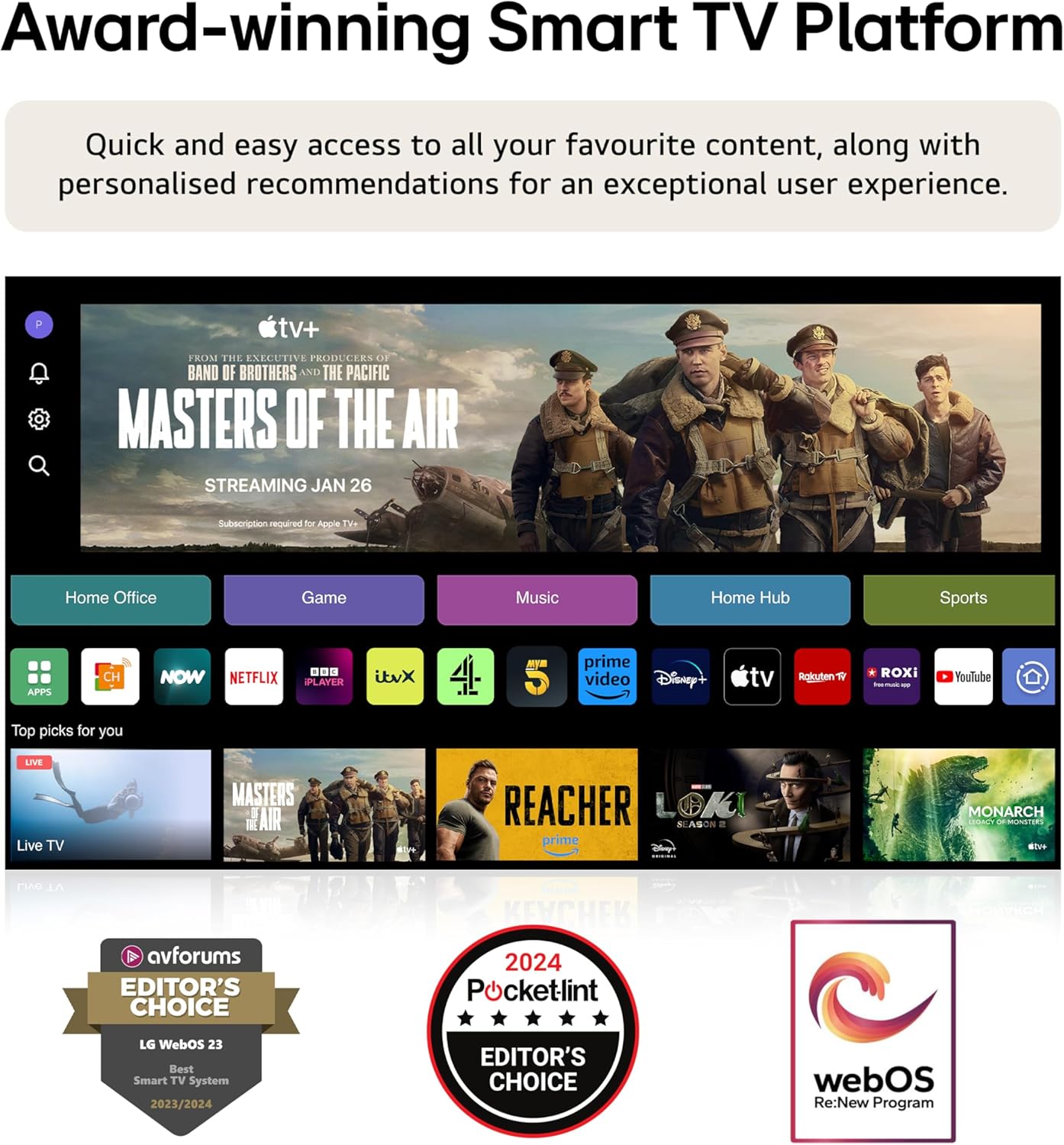 LG OLED55C45LA 55/65/75-Inch OLEDevo 4K UHD Smart TV