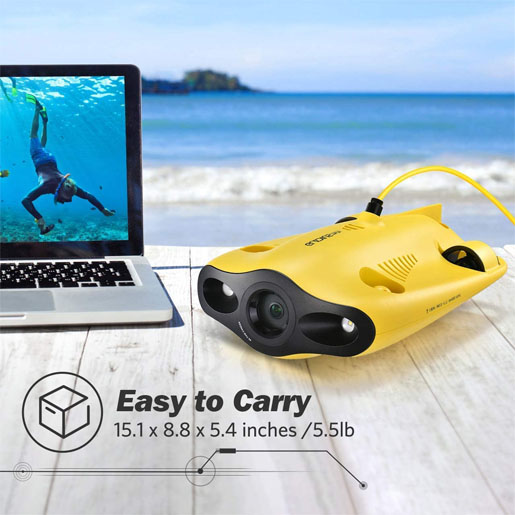 Mini Underwater Drone – Underwater Drone Submarine with 4K UHD Camera for Real Time Viewing, Dive to 330ft, APP Remote Control & Remote Controller, Live Stream, Tilt-Lock Adjustable, Fish Finder, ROV