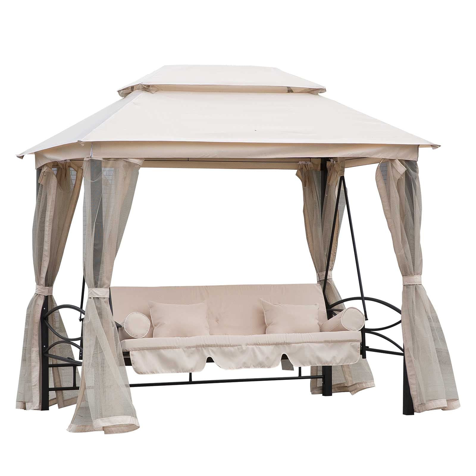 Gazebo Sofa Bed Swing Set Outdoor Terrace + Cushions