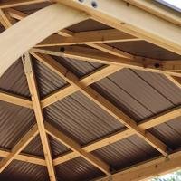 Meridian 10 feet. Width X 10 feet. D solid wood patio gazebo