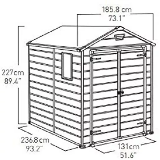 Keter Manor Outdoor Garden Storage Shed, Beige, 4 x8、6 x6、6 x 8 ft