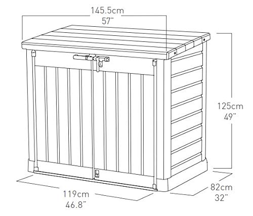 【Storage Shed】【BS】Plastic Storage Unit Box Garden Outdoor Sheds Wheelie Bins for Tools Bikes Lawn Mowers