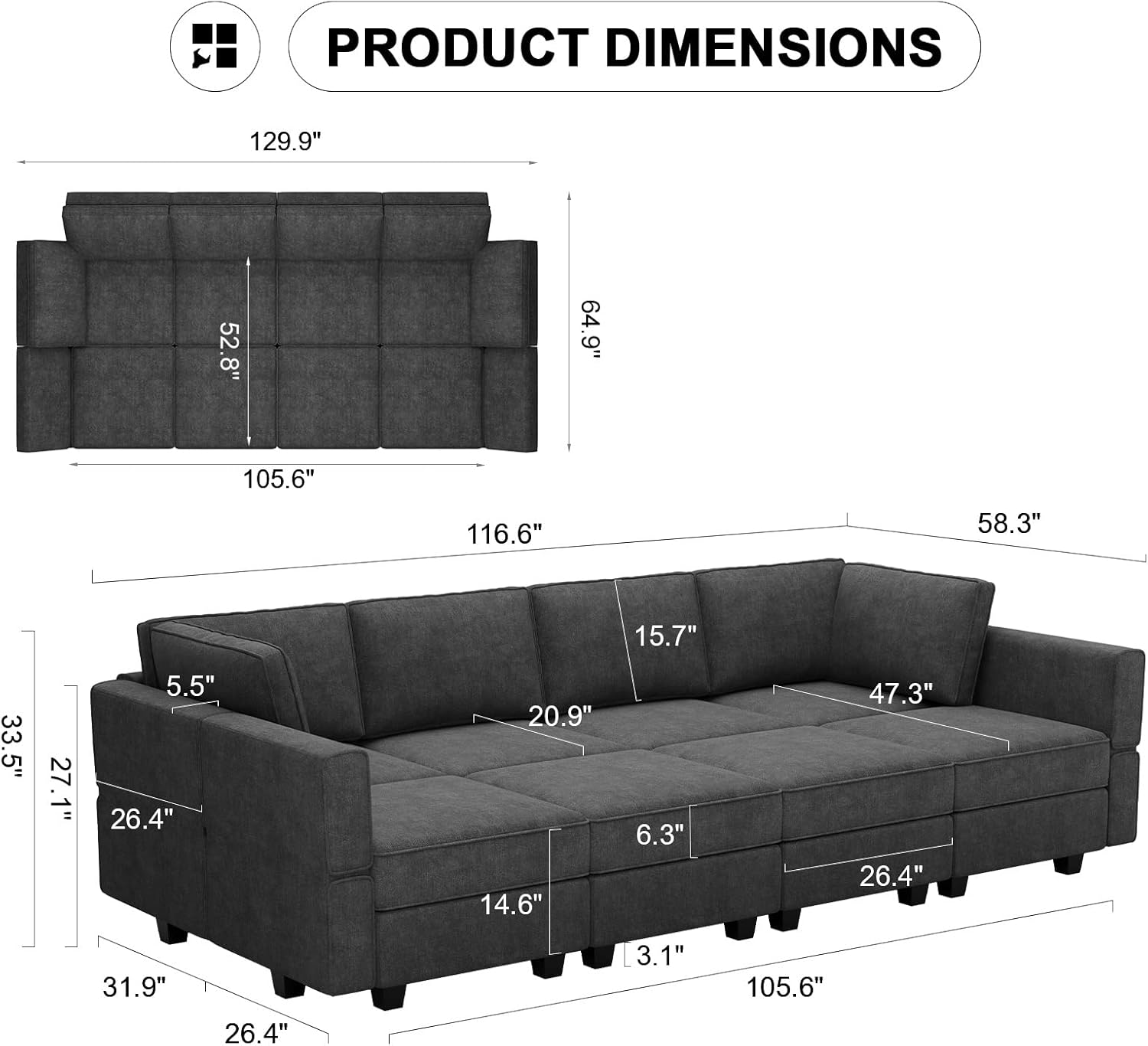 Belffin Modular Sectional Sofa