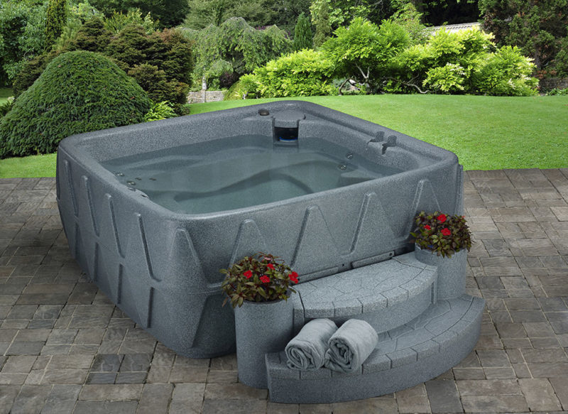 Elite 500 5-Person Lounger Plug and Play with 29 Stainless Jets, Ozone, and LED Waterfall by AquaRest Spas