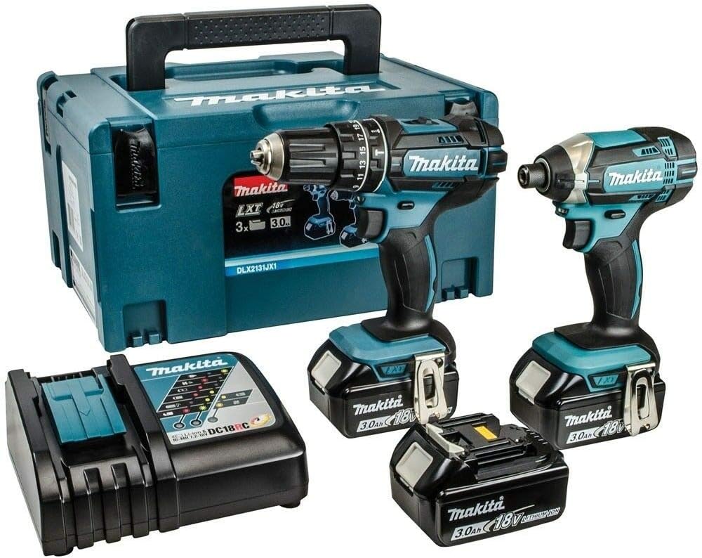 Makita DLX2131JX1 18V Li-ion LXT Combi Kit Including DHP482Z Combi Drill