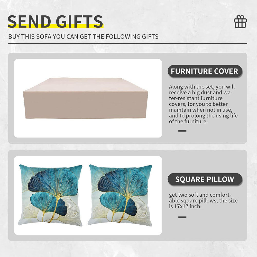 9 Pieces Wicker Patio Furniture Set Outdoor PE Rattan Sectional Conversation Sofa Set