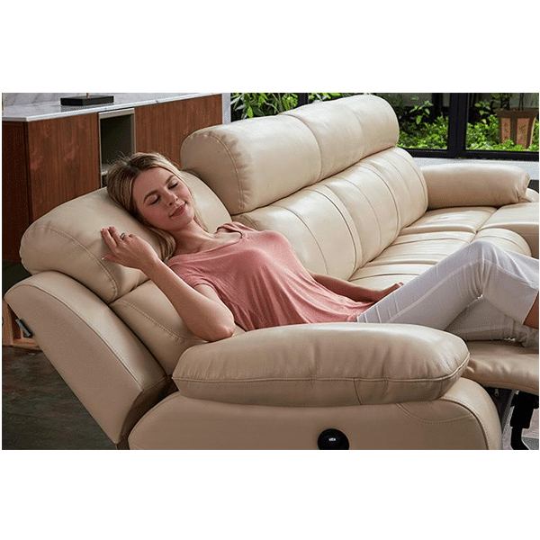 Leather electric function sofa leather art large and small apartment combination living room furniture modern minimalist zero wall decoration