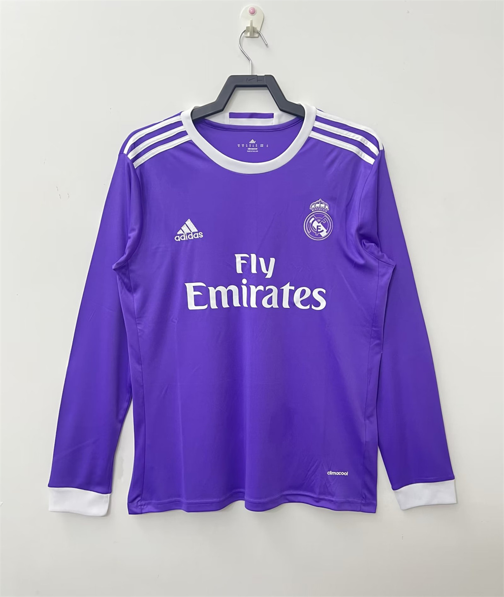 Real Madrid Away Retro Long Sleeves Jersey 16/17